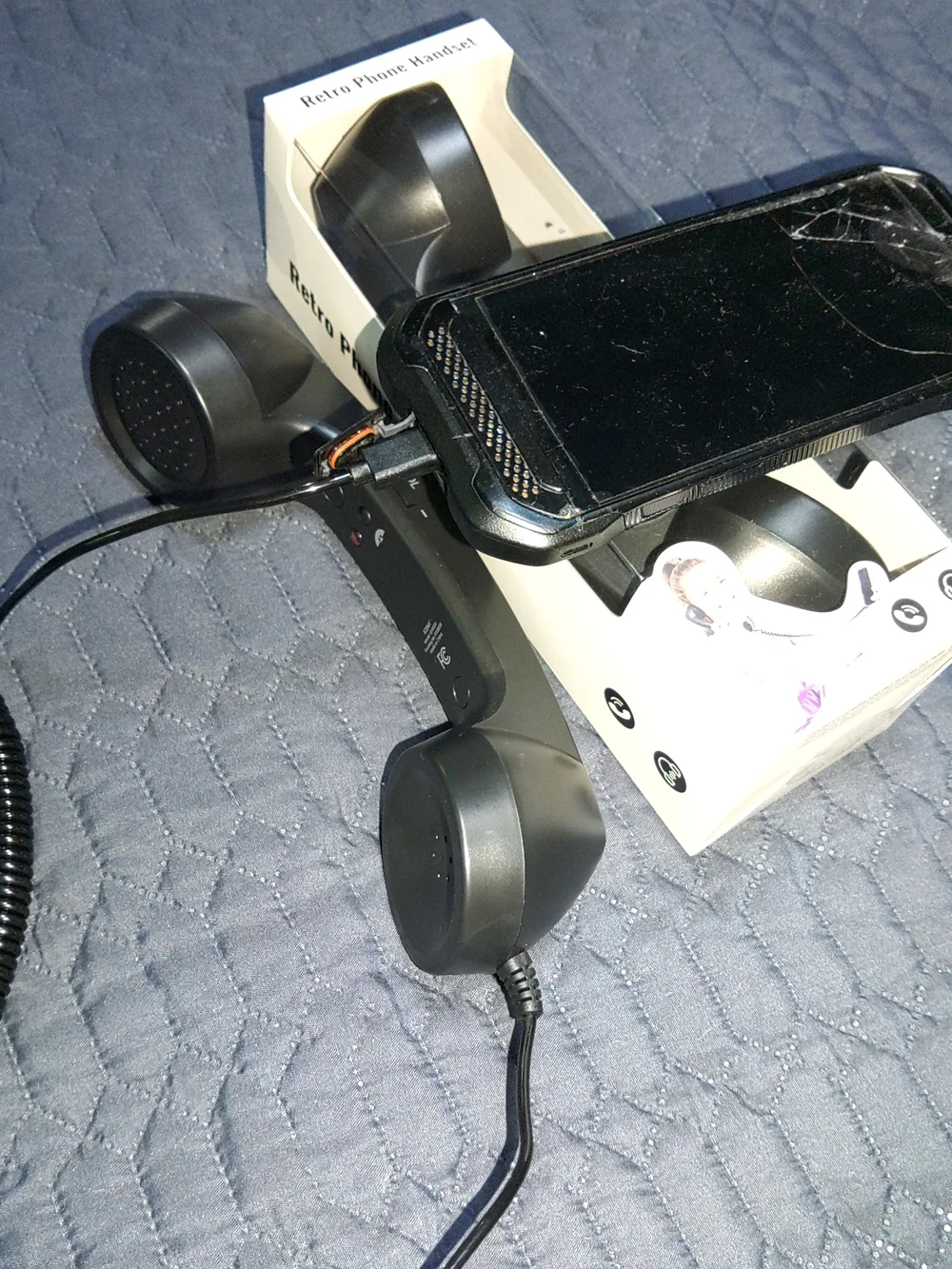 Use Cell Phone & Talk Retro Phone Handset 1 Black Wireless Cell Phone Handset